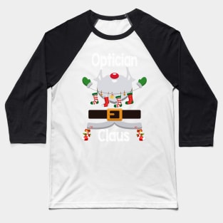 Optician Claus Santa Christmas Costume Pajama Baseball T-Shirt